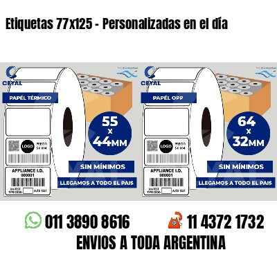 Etiquetas 77x125 - Personalizadas en el día