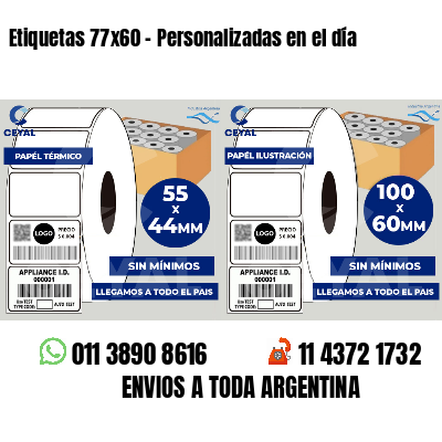 Etiquetas 77x60 - Personalizadas en el día