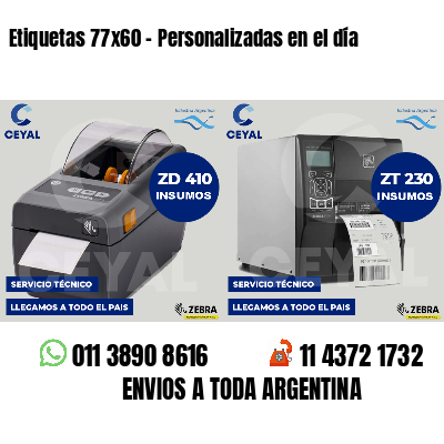 Etiquetas 77x60 - Personalizadas en el día