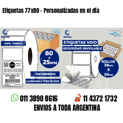 Etiquetas 77x80 - Personalizadas en el día