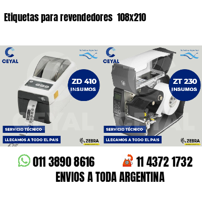Etiquetas para revendedores  108x210