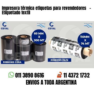 Impresora térmica etiquetas para revendedores   - Etiquetado textil