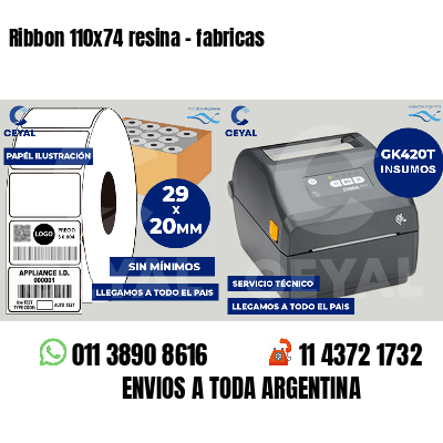Ribbon 110x74 resina - fabricas