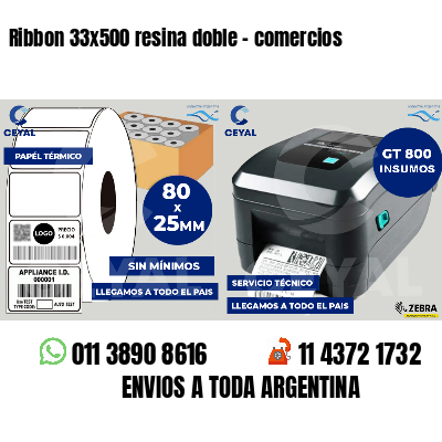 Ribbon 33x500 resina doble - comercios