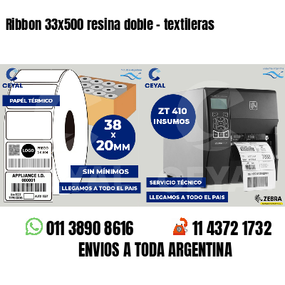 Ribbon 33x500 resina doble - textileras