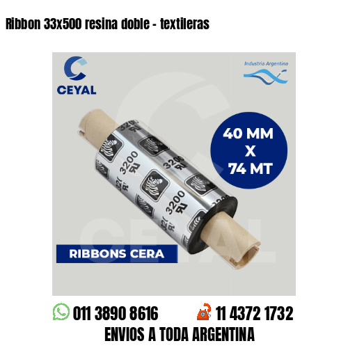Ribbon 33×500 resina doble – textileras