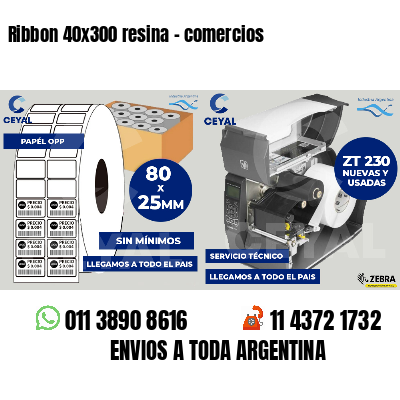 Ribbon 40x300 resina - comercios