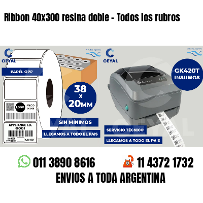 Ribbon 40x300 resina doble - Todos los rubros