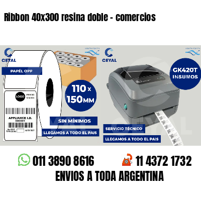 Ribbon 40x300 resina doble - comercios