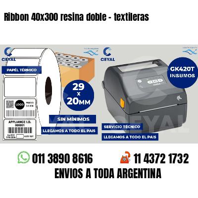 Ribbon 40x300 resina doble - textileras