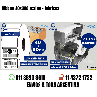 Ribbon 40x300 resina - fabricas