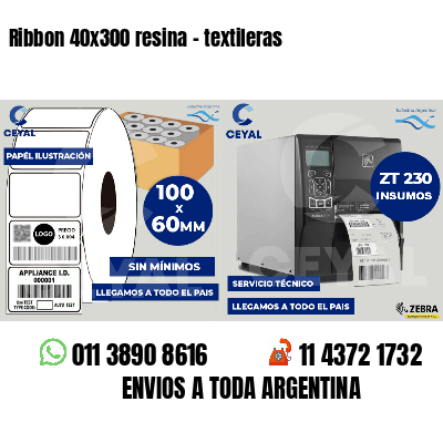 Ribbon 40x300 resina - textileras