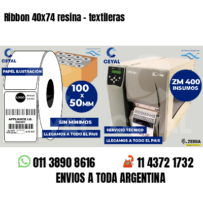 Ribbon 40x74 resina - textileras
