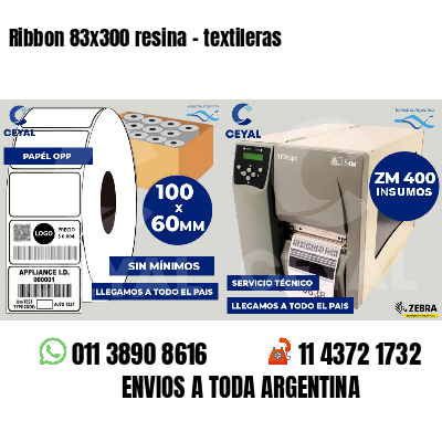 Ribbon 83x300 resina - textileras
