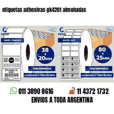 etiquetas adhesivas gk420t almohadas
