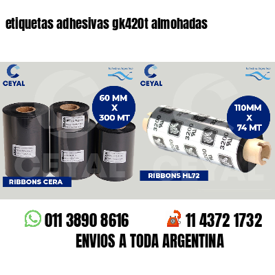 etiquetas adhesivas gk420t almohadas