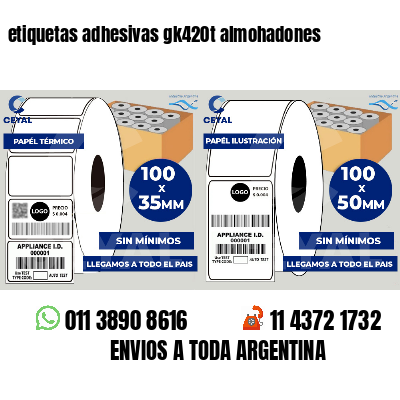 etiquetas adhesivas gk420t almohadones