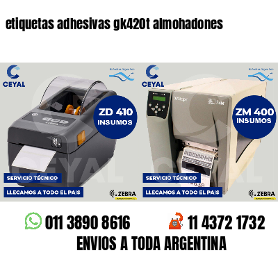 etiquetas adhesivas gk420t almohadones