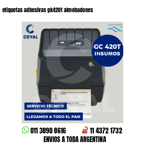 etiquetas adhesivas gk420t almohadones
