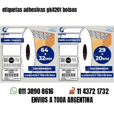 etiquetas adhesivas gk420t bolsos