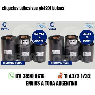 etiquetas adhesivas gk420t bolsos