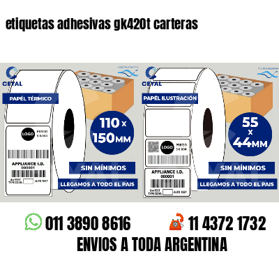 etiquetas adhesivas gk420t carteras