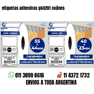 etiquetas adhesivas gk420t cojines