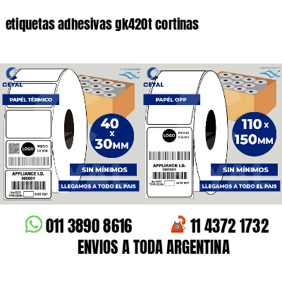 etiquetas adhesivas gk420t cortinas