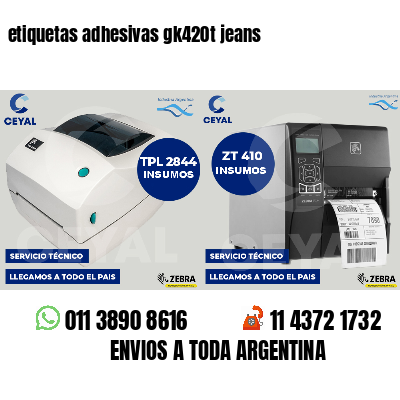 etiquetas adhesivas gk420t jeans