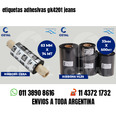 etiquetas adhesivas gk420t jeans