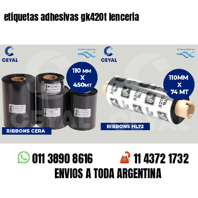 etiquetas adhesivas gk420t lenceria
