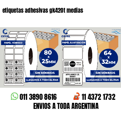 etiquetas adhesivas gk420t medias