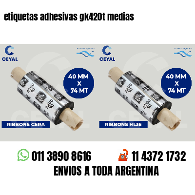 etiquetas adhesivas gk420t medias