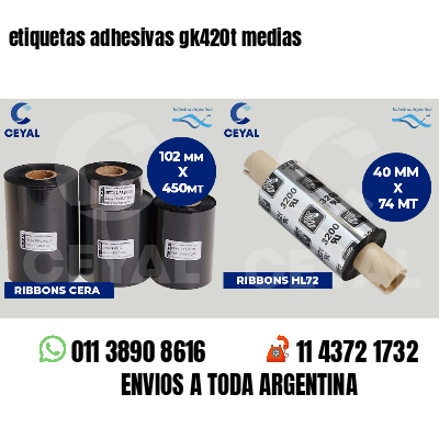 etiquetas adhesivas gk420t medias