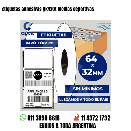 etiquetas adhesivas gk420t medias deportivas
