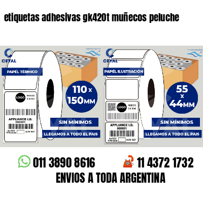 etiquetas adhesivas gk420t muñecos peluche