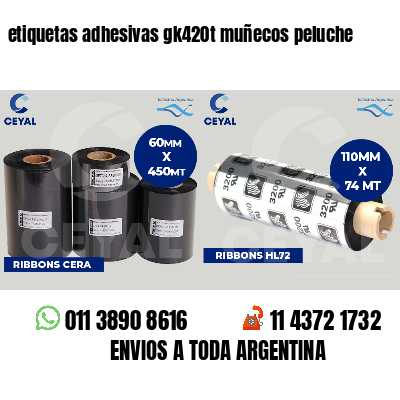 etiquetas adhesivas gk420t muñecos peluche