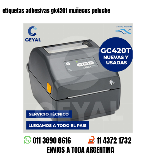 etiquetas adhesivas gk420t muñecos peluche