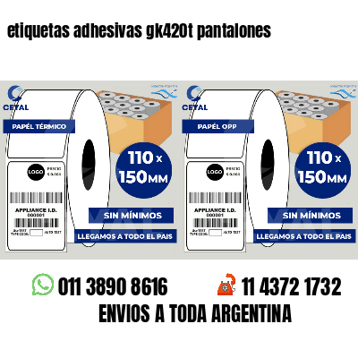 etiquetas adhesivas gk420t pantalones