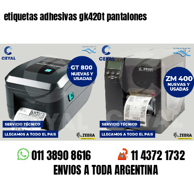 etiquetas adhesivas gk420t pantalones