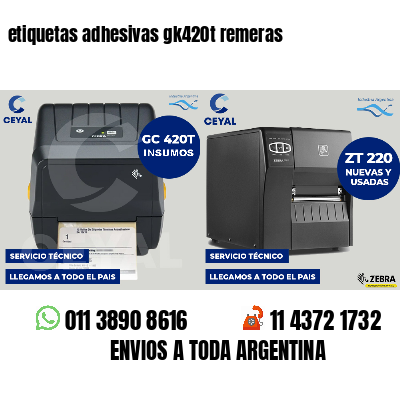 etiquetas adhesivas gk420t remeras