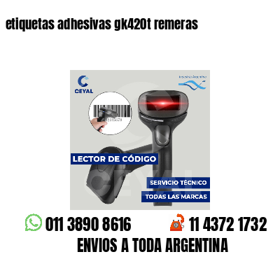 etiquetas adhesivas gk420t remeras