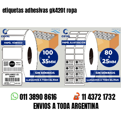 etiquetas adhesivas gk420t ropa