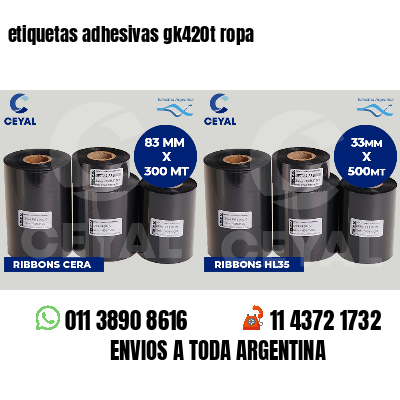 etiquetas adhesivas gk420t ropa