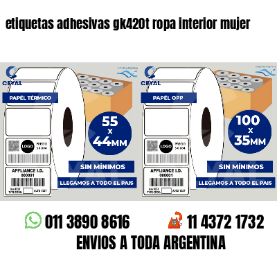 etiquetas adhesivas gk420t ropa interior mujer