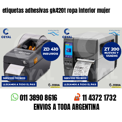 etiquetas adhesivas gk420t ropa interior mujer