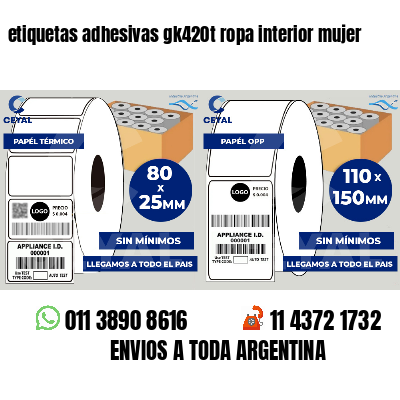 etiquetas adhesivas gk420t ropa interior mujer