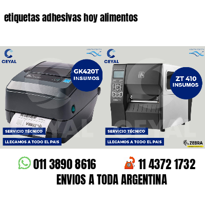etiquetas adhesivas hoy alimentos