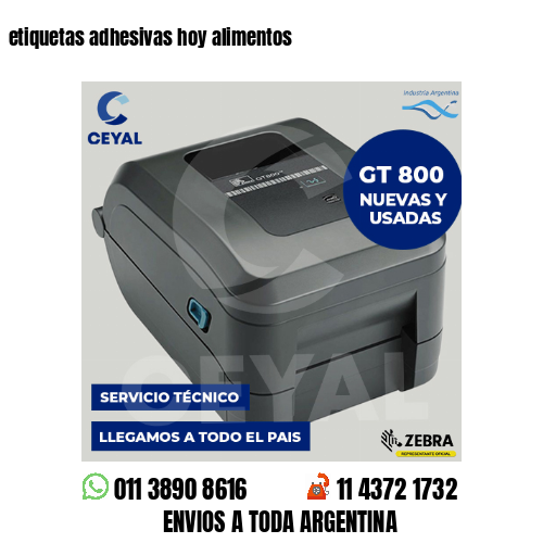 etiquetas adhesivas hoy alimentos