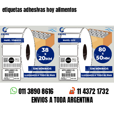 etiquetas adhesivas hoy alimentos